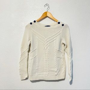 Banana Republic Cable Knit Sailor Pullover